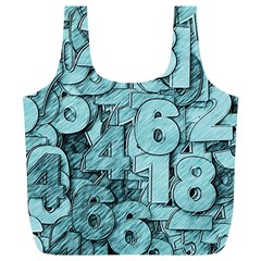 Blue Digits Background, Artwork, Numbers Full Print Recycle Bag (xl) by kyorashop23