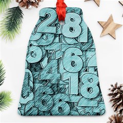 Blue Digits Background, Artwork, Numbers Bell Ornament (two Sides)