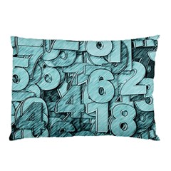 Blue Digits Background, Artwork, Numbers Pillow Case (two Sides) by kyorashop23