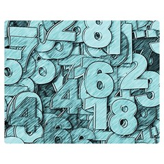 Blue Digits Background, Artwork, Numbers Two Sides Premium Plush Fleece Blanket (teen Size) by kyorashop23