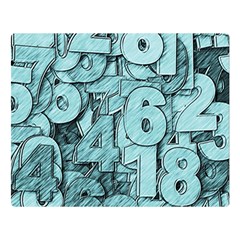 Blue Digits Background, Artwork, Numbers Two Sides Premium Plush Fleece Blanket (large) by kyorashop23