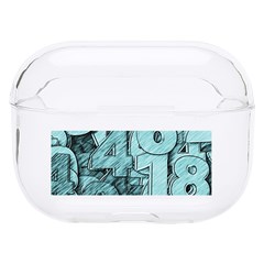 Blue Digits Background, Artwork, Numbers Hard Pc Airpods Pro Case by kyorashop23