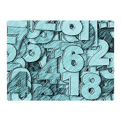 Blue Digits Background, Artwork, Numbers Two Sides Premium Plush Fleece Blanket (mini) by kyorashop23