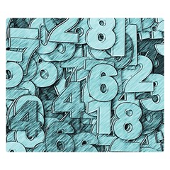 Blue Digits Background, Artwork, Numbers Two Sides Premium Plush Fleece Blanket (kids Size) by kyorashop23