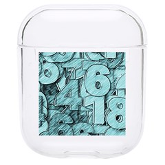 Blue Digits Background, Artwork, Numbers Hard Pc Airpods 1/2 Case by kyorashop23