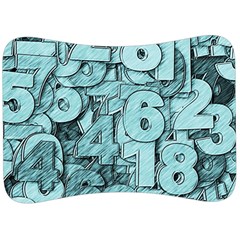 Blue Digits Background, Artwork, Numbers Velour Seat Head Rest Cushion by kyorashop23