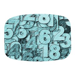 Blue Digits Background, Artwork, Numbers Mini Square Pill Box by kyorashop23