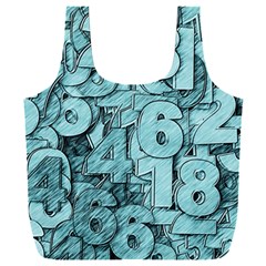 Blue Digits Background, Artwork, Numbers Full Print Recycle Bag (xxl) by kyorashop23