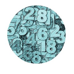 Blue Digits Background, Artwork, Numbers Mini Round Pill Box (pack Of 3) by kyorashop23