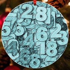 Blue Digits Background, Artwork, Numbers Uv Print Acrylic Ornament Round by kyorashop23