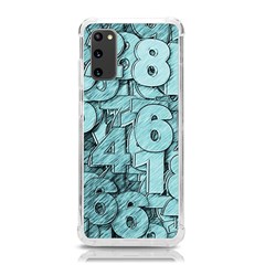 Blue Digits Background, Artwork, Numbers Samsung Galaxy S20 6 2 Inch Tpu Uv Case by kyorashop23