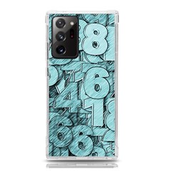 Blue Digits Background, Artwork, Numbers Samsung Galaxy Note 20 Ultra Tpu Uv Case by kyorashop23