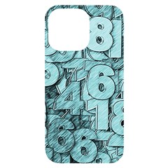 Blue Digits Background, Artwork, Numbers Iphone 14 Pro Max Black Uv Print Case by kyorashop23