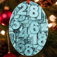 Blue Digits Background, Artwork, Numbers Uv Print Acrylic Ornament Oval by kyorashop23