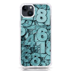 Blue Digits Background, Artwork, Numbers Iphone 14 Plus Tpu Uv Print Case by kyorashop23