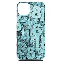 Blue Digits Background, Artwork, Numbers Iphone 14 Plus Black Uv Print Case by kyorashop23