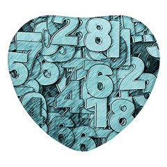 Blue Digits Background, Artwork, Numbers Heart Glass Fridge Magnet (4 Pack) by kyorashop23