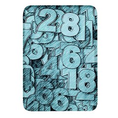 Blue Digits Background, Artwork, Numbers Rectangular Glass Fridge Magnet (4 Pack) by kyorashop23