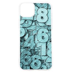 Blue Digits Background, Artwork, Numbers Iphone 15 Pro Tpu Uv Print Case