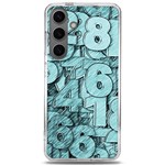 Blue Digits Background, Artwork, Numbers Samsung Galaxy S24 6.2 Inch TPU UV Case Front