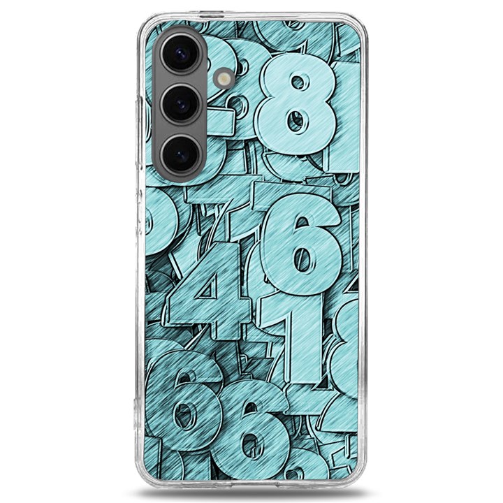 Blue Digits Background, Artwork, Numbers Samsung Galaxy S24 6.2 Inch TPU UV Case