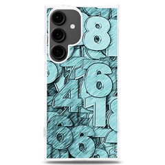 Blue Digits Background, Artwork, Numbers Samsung Galaxy S24 Plus 6 7 Inch Tpu Uv Case by kyorashop23