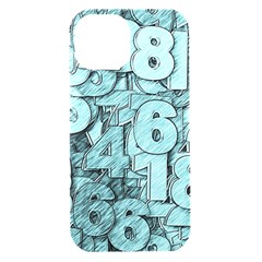 Blue Digits Background, Artwork, Numbers Iphone 15 Black Uv Print Pc Hardshell Case by kyorashop23