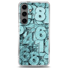 Blue Digits Background, Artwork, Numbers Samsung Galaxy S24 6 2 Inch Tpu Uv Case by kyorashop23