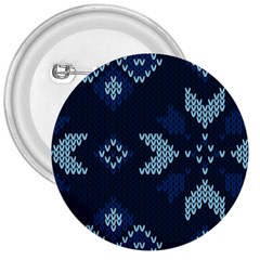 Blue Knitted Texture, Blue Christmas Background, Art 3  Buttons by kyorashop23