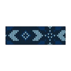 Blue Knitted Texture, Blue Christmas Background, Art Sticker (bumper)