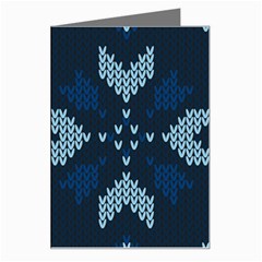 Blue Knitted Texture, Blue Christmas Background, Art Greeting Card by kyorashop23