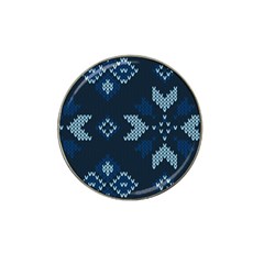 Blue Knitted Texture, Blue Christmas Background, Art Hat Clip Ball Marker (4 Pack)