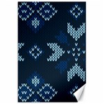 Blue Knitted Texture, Blue Christmas Background, Art Canvas 20  x 30  19.62 x28.9  Canvas - 1