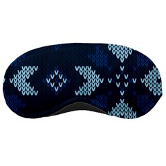 Blue Knitted Texture, Blue Christmas Background, Art Sleep Mask by kyorashop23