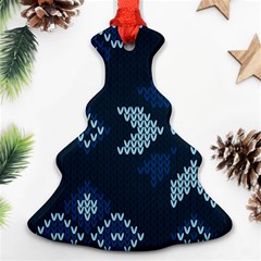 Blue Knitted Texture, Blue Christmas Background, Art Ornament (christmas Tree) 