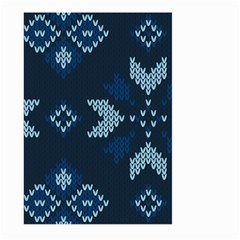 Blue Knitted Texture, Blue Christmas Background, Art Large Garden Flag (two Sides) by kyorashop23