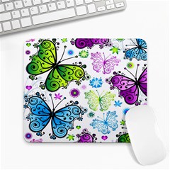 Butterflies, Abstract, Background, Colorful Large Mousepad by kyorashop23