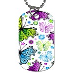 Butterflies, Abstract, Background, Colorful Dog Tag (One Side) Front