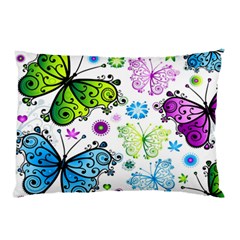 Butterflies, Abstract, Background, Colorful Pillow Case by kyorashop23