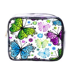 Butterflies, Abstract, Background, Colorful Mini Toiletries Bag (one Side)