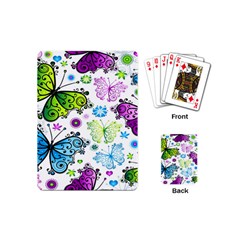 Butterflies, Abstract, Background, Colorful Playing Cards Single Design (mini)