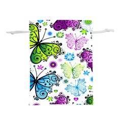 Butterflies, Abstract, Background, Colorful Lightweight Drawstring Pouch (m) by kyorashop23