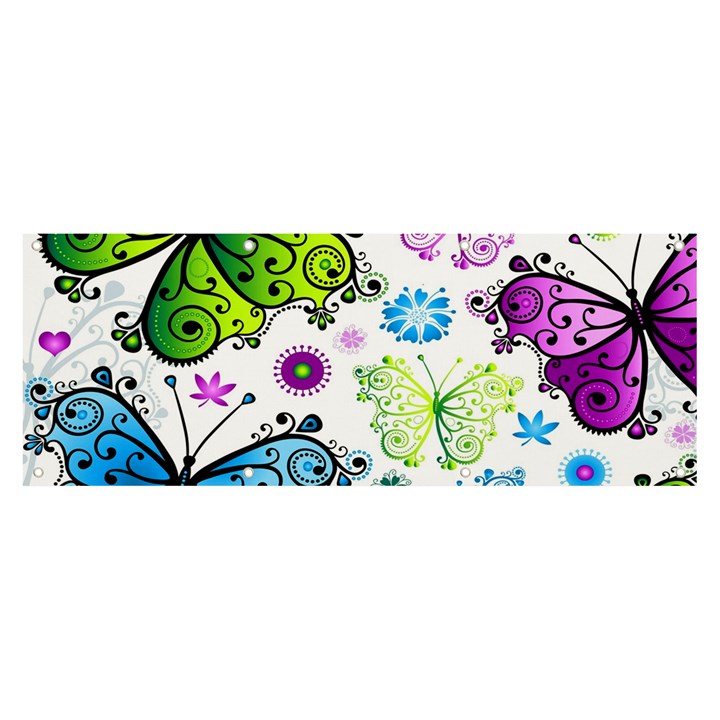 Butterflies, Abstract, Background, Colorful Banner and Sign 8  x 3 