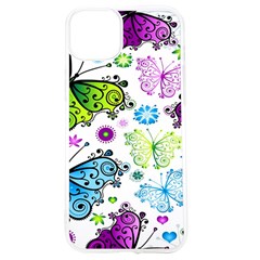 Butterflies, Abstract, Background, Colorful Iphone 15 Tpu Uv Print Case by kyorashop23