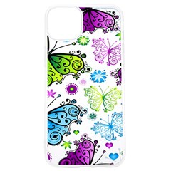 Butterflies, Abstract, Background, Colorful Iphone 15 Pro Tpu Uv Print Case by kyorashop23