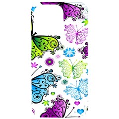 Butterflies, Abstract, Background, Colorful Iphone 15 Pro Max Black Uv Print Pc Hardshell Case by kyorashop23