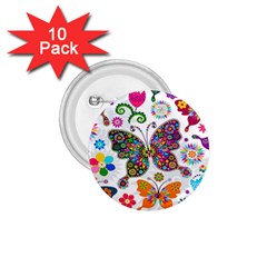 Butterflies, Abstract, Colorful, Floral, Flowers 1 75  Buttons (10 Pack) by kyorashop23