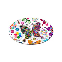 Butterflies, Abstract, Colorful, Floral, Flowers Sticker Oval (100 Pack) by kyorashop23