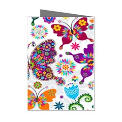 Butterflies, Abstract, Colorful, Floral, Flowers Mini Greeting Cards (pkg Of 8)