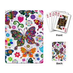 Butterflies, Abstract, Colorful, Floral, Flowers Playing Cards Single Design (rectangle)